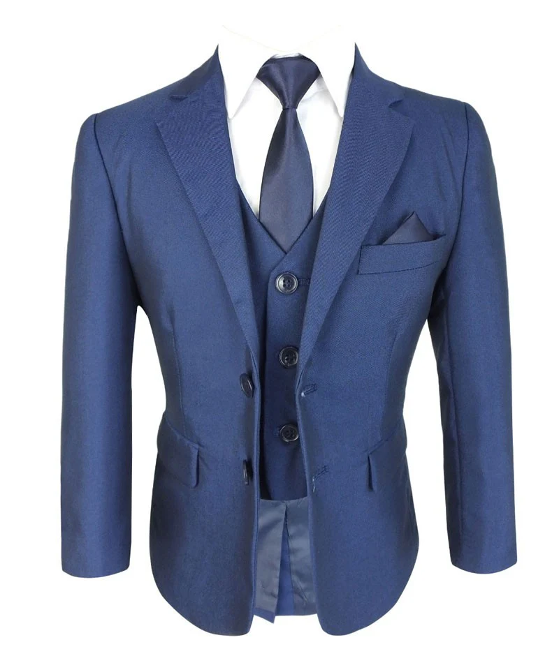 Boys All In One Formal Blue Suit - Dark Blue - Image 5