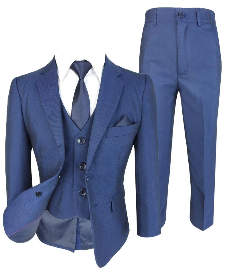 Boys All In One Formal Blue Suit - Dark Blue - Image 6