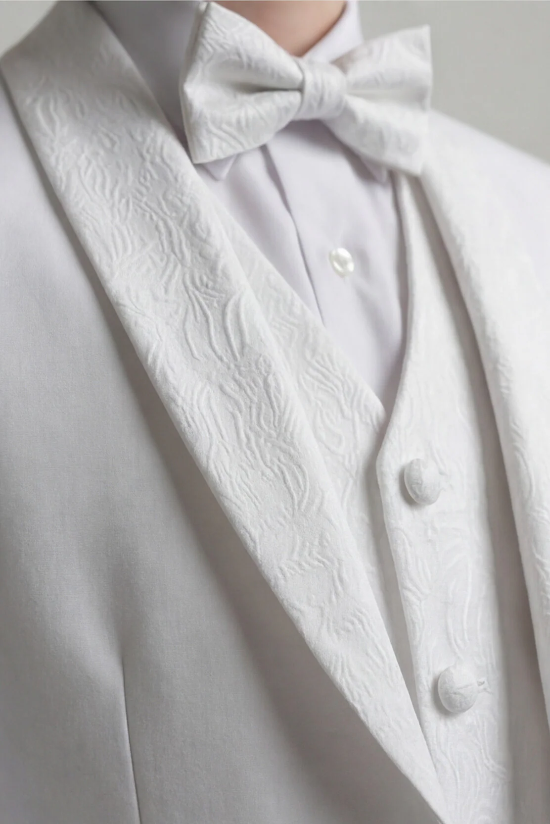 Babies & Boys 4-Piece Ivory Jacquard Tuxedo Suit - Roman - Ivory - Image 4