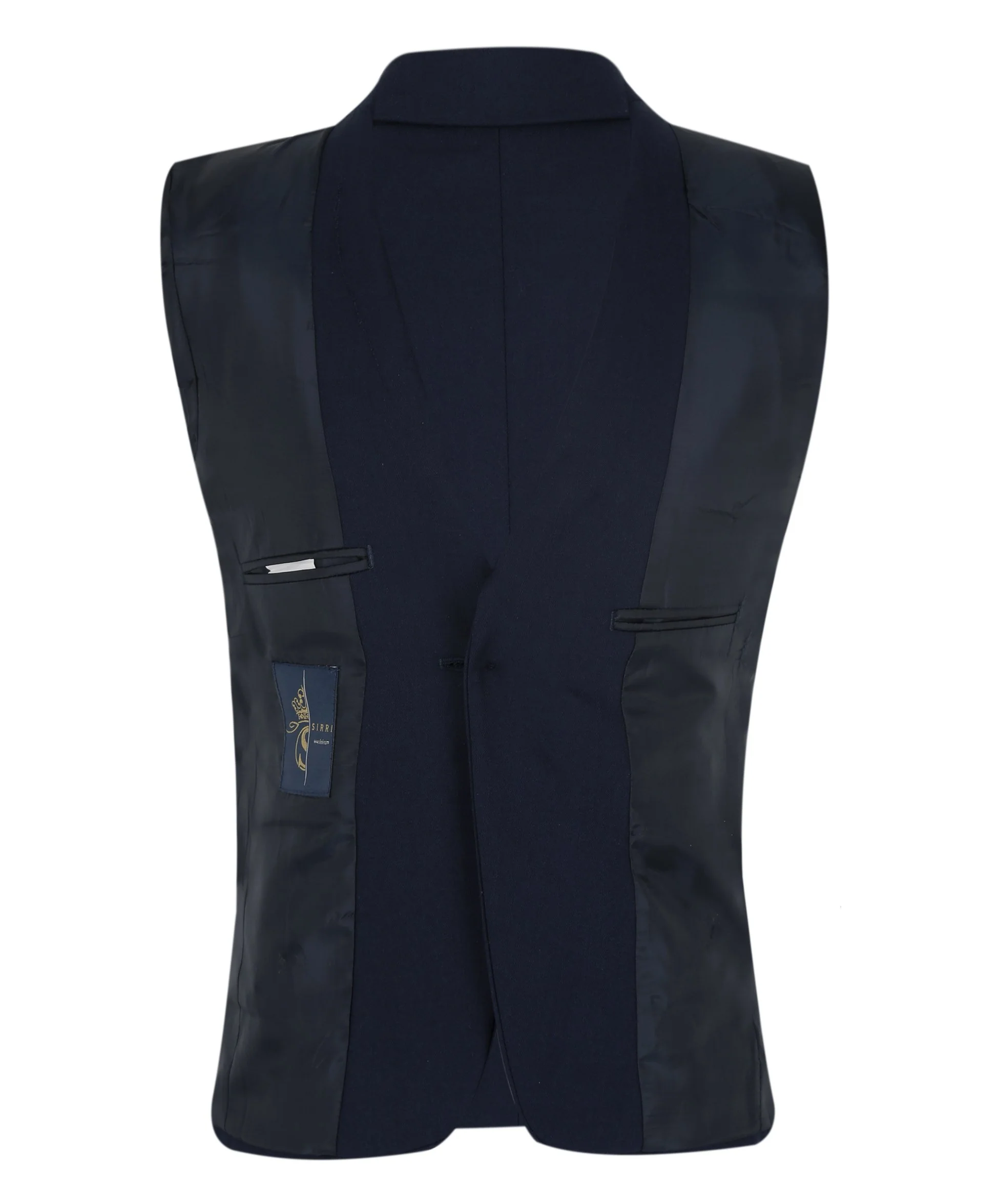 Boys Slim Fit Herringbone 8 Piece Suit Set - KING - Navy Blue - Image 11