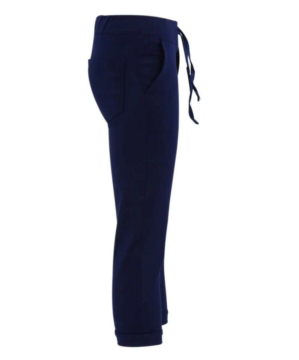 Baby Boys Cotton Stretch Chino Trousers - ENZO - Navy Blue - Image 2