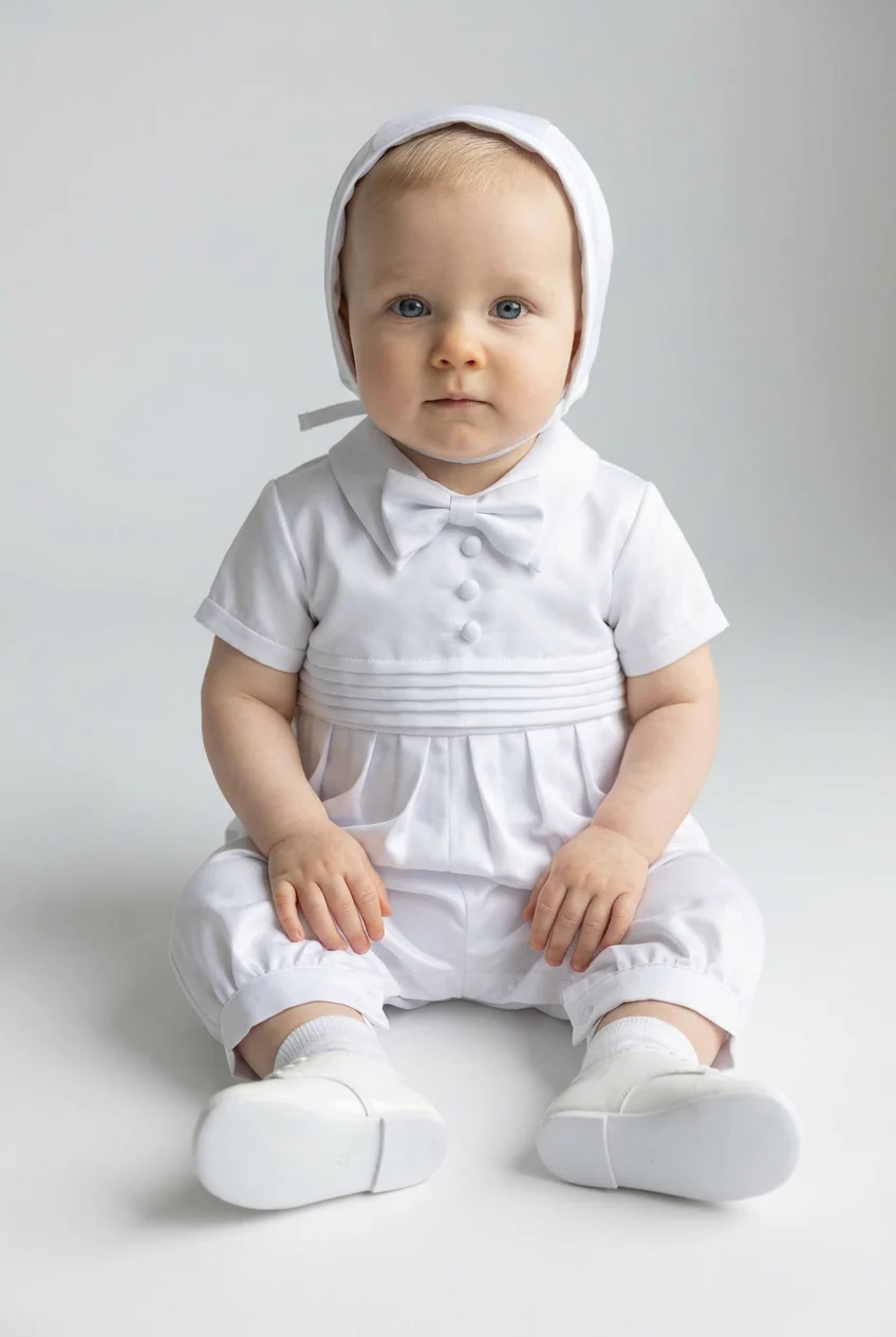 Baby Boys Christening Suit - White