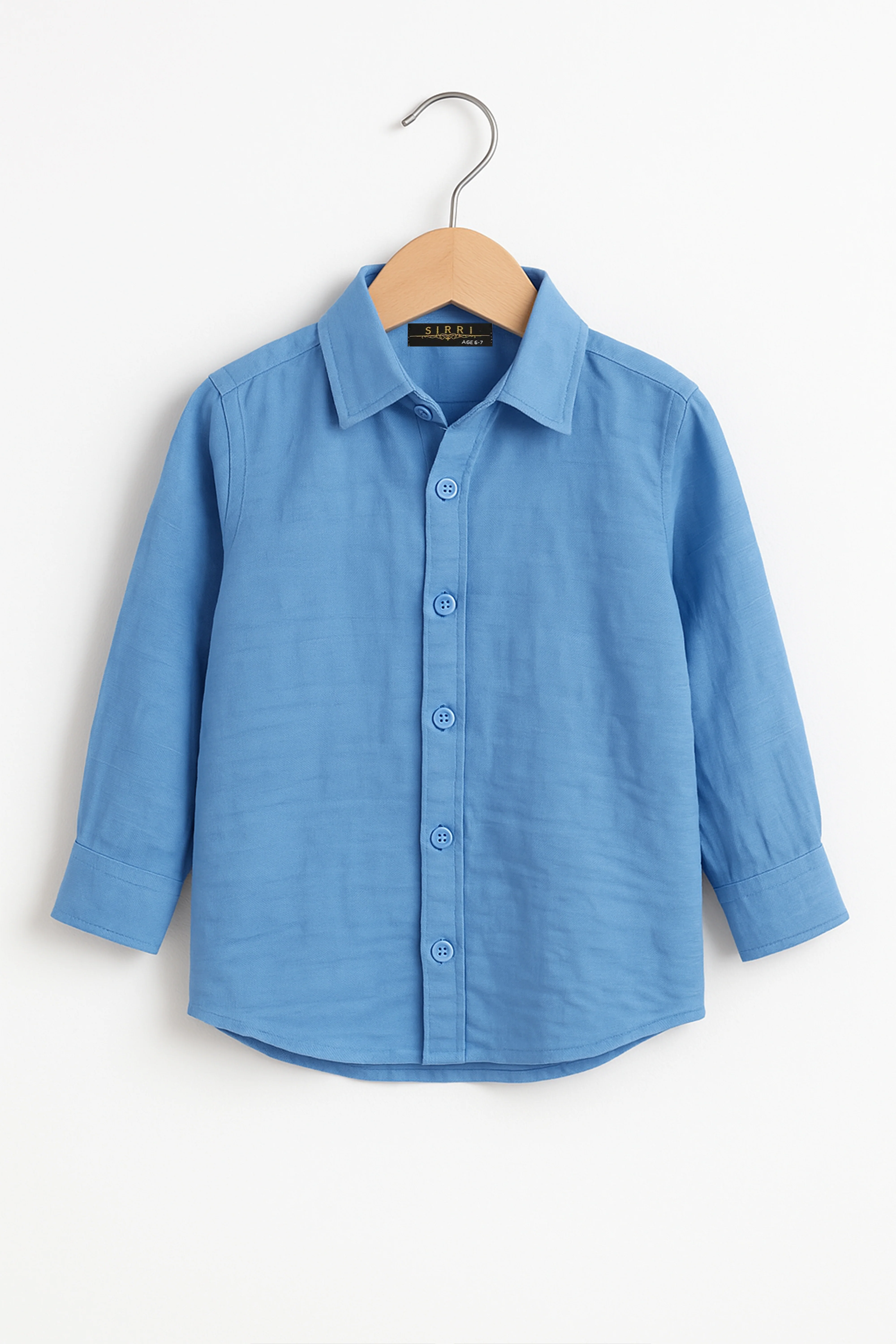 Baby Boys’ & Boys’ Linen Cotton Smart Casual Shirt - Baby Blue - Image 3