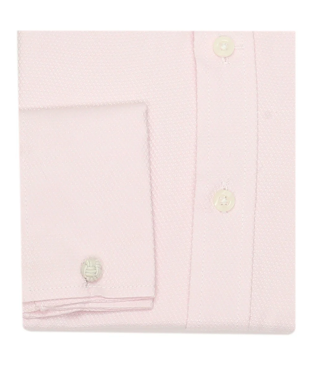 Boys Slim Fit Cotton French Cuff Dress Shirt - Pink - Image 2
