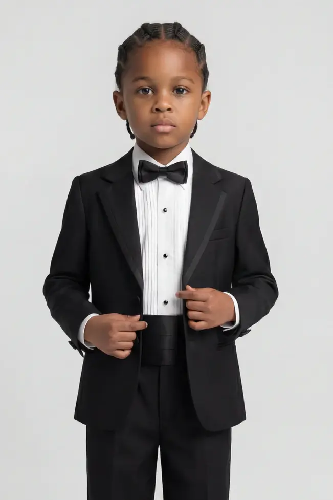 Babies & Boys Tuxedo Suit Set - Black