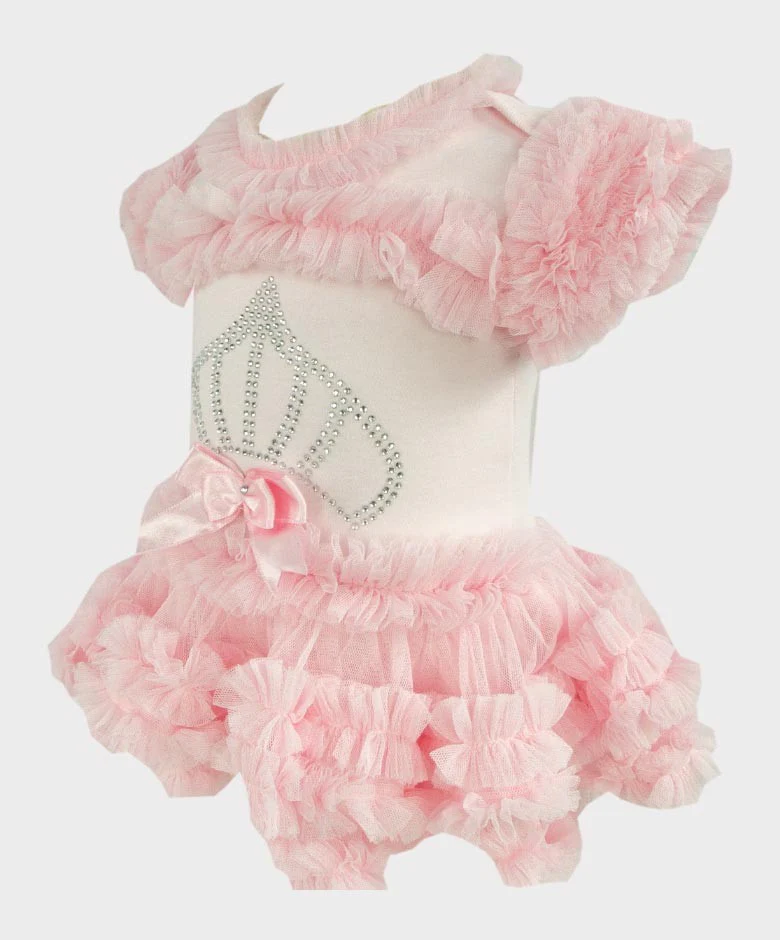 Baby Girl Tulle Cotton Tutu Bodysuit - Pink - Image 3