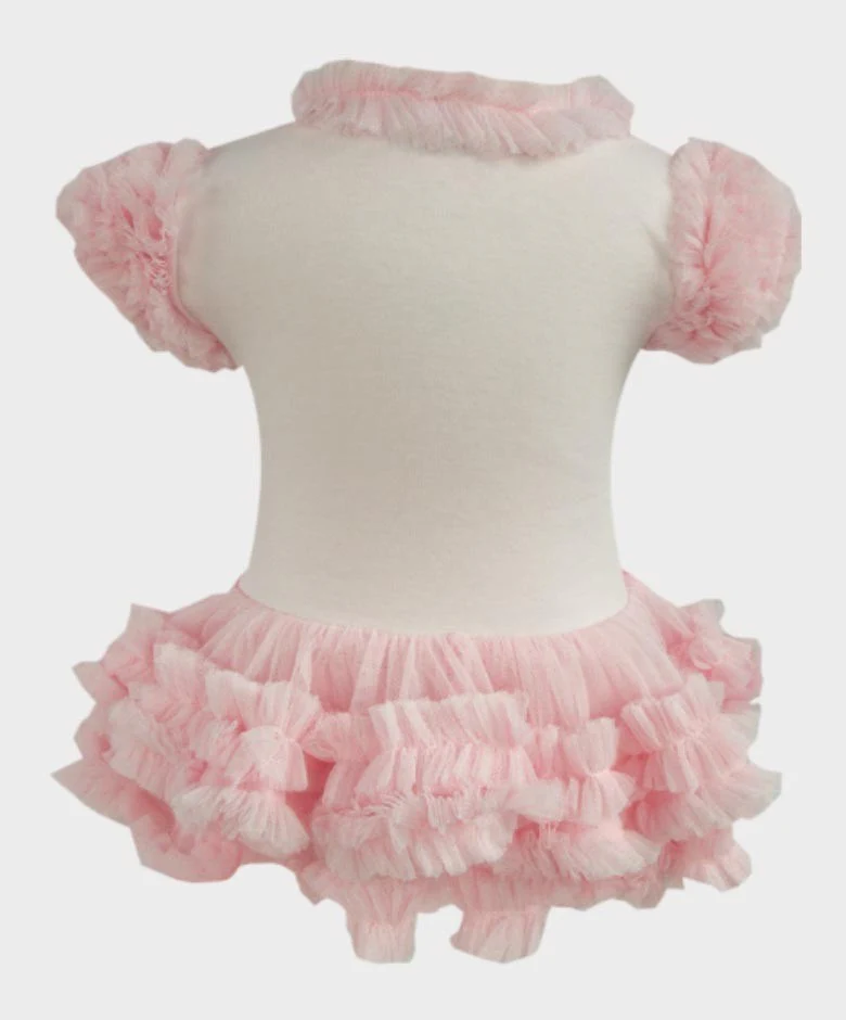 Baby Girl Tulle Cotton Tutu Bodysuit - Pink - Image 6
