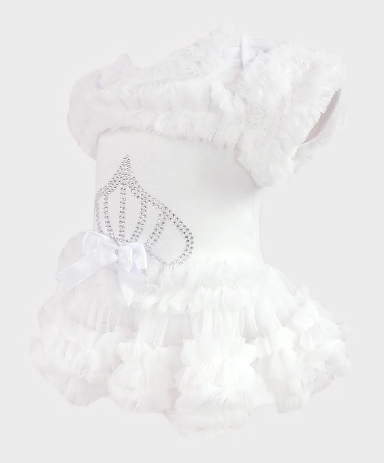 Baby Girl Tulle Cotton Tutu Bodysuit - White - Image 3