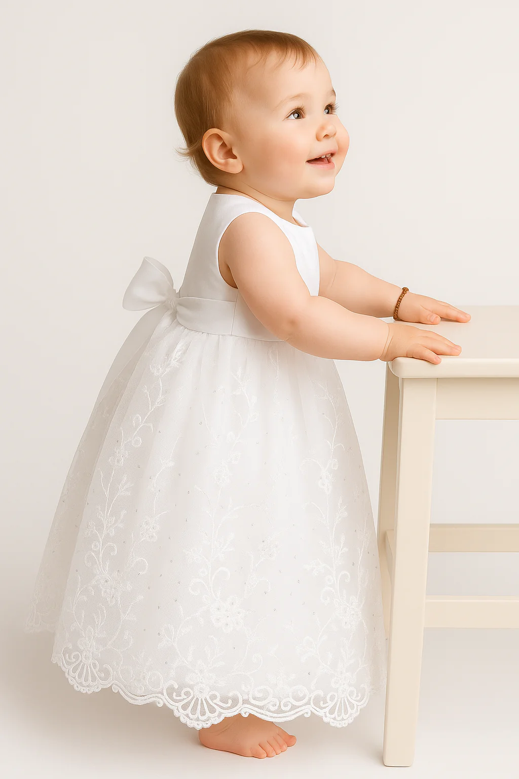 Baby Girls Baptism Gown White Set - Image 2