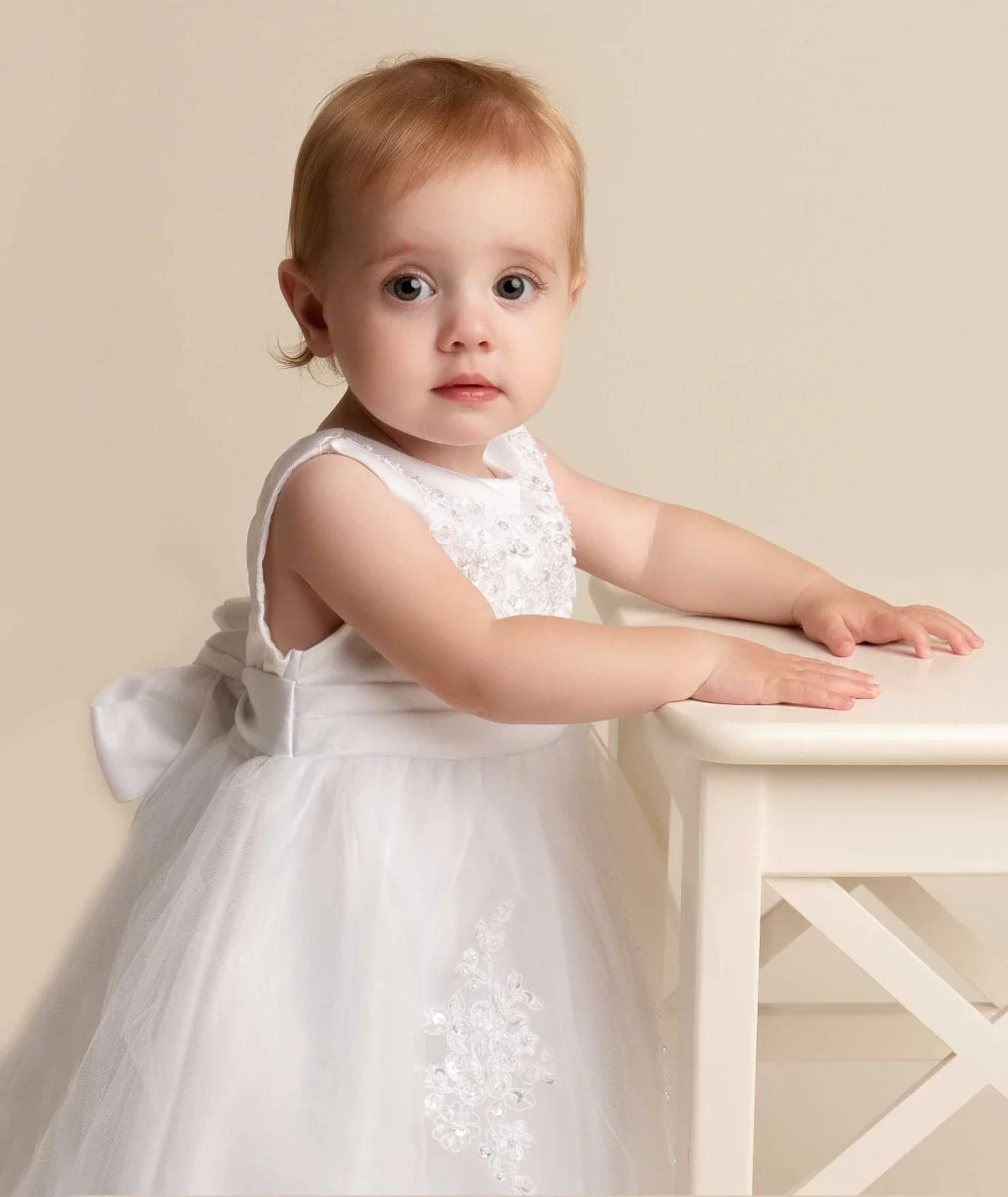 Baby Girls Christening Lace Dress – LAYLA - Ivory - Image 5