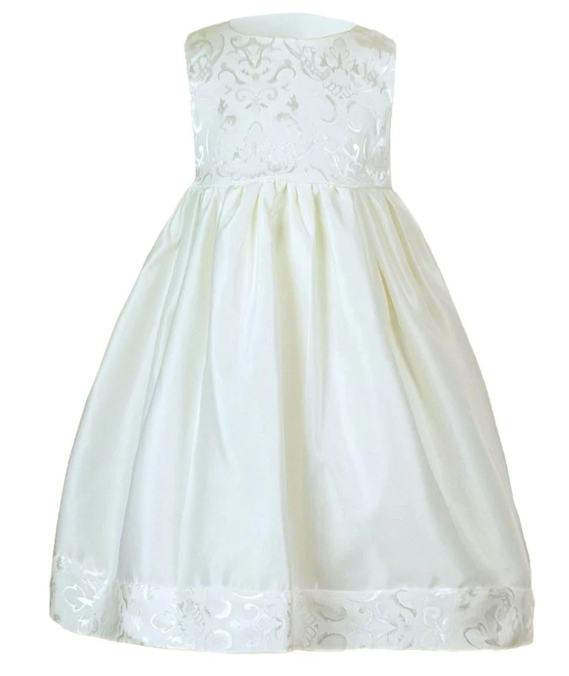 Baby Girls Embroidered Christening Dress Set - Ivory - Image 2