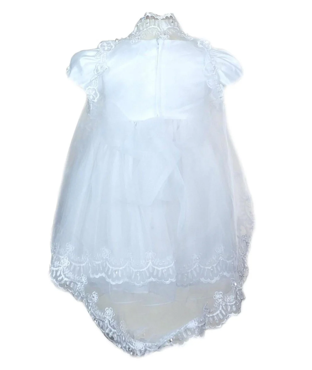 Baby Girls Embroidered Christening Dress Set - White - Image 5