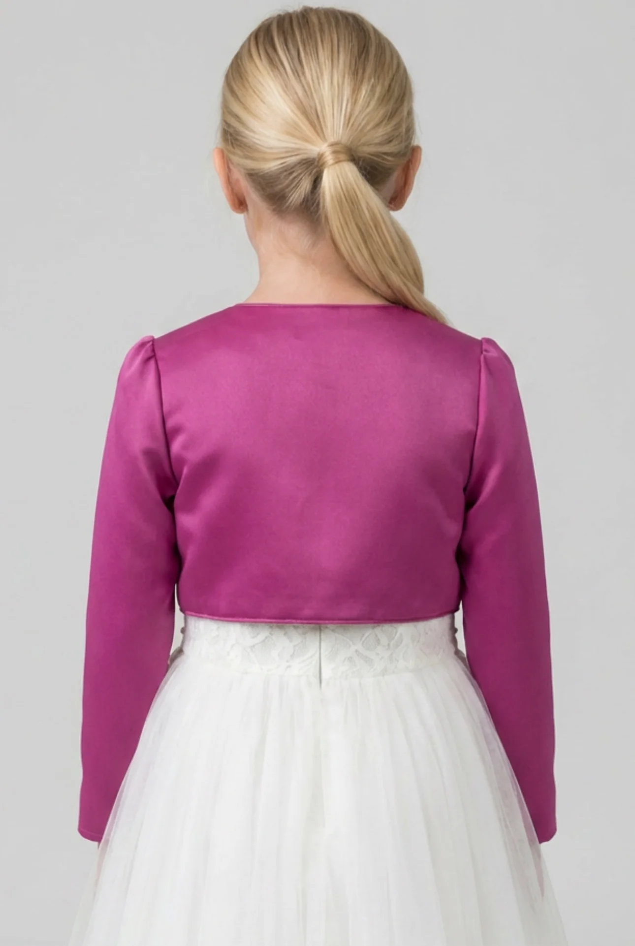 Babies & Girls Long Sleeves Bolero - Fuchsia - Image 3