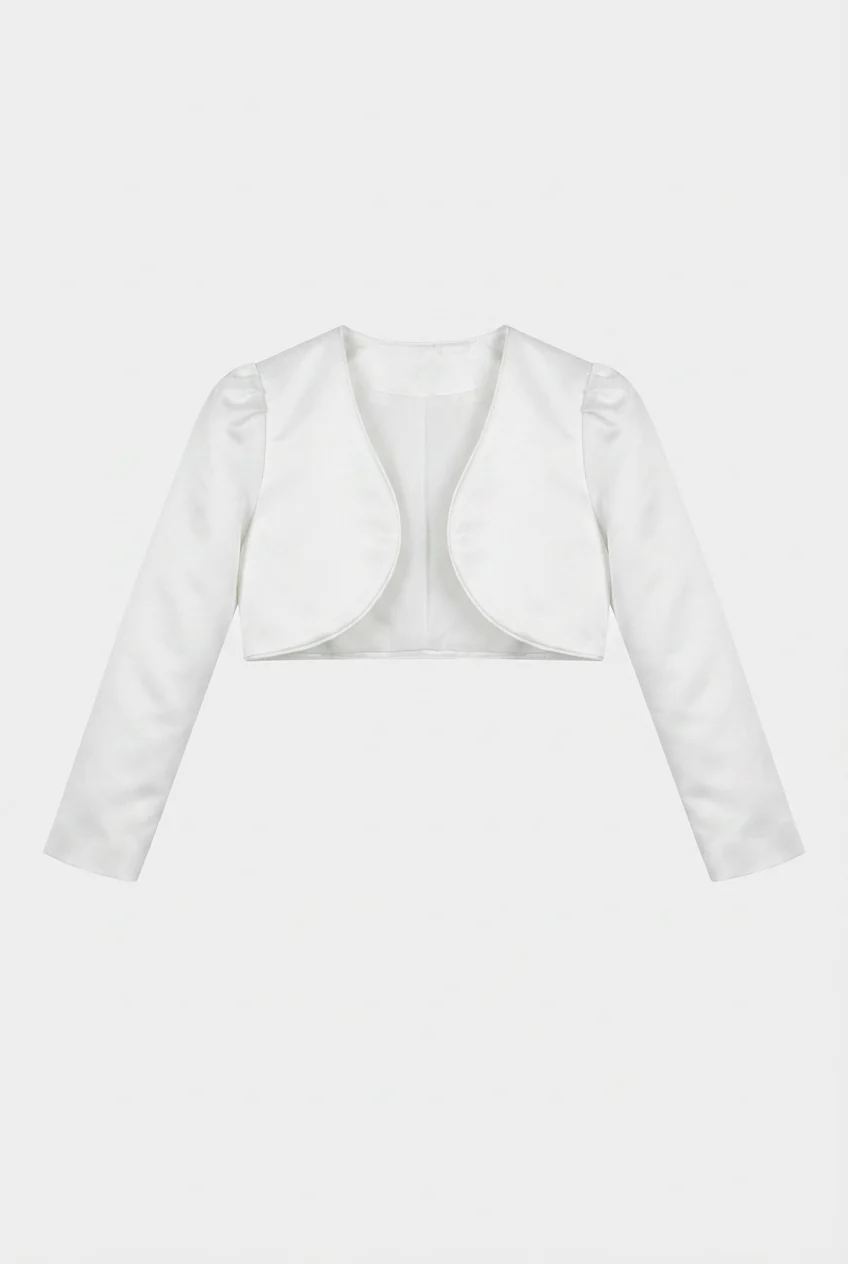 Babies & Girls Long Sleeves Bolero - White - Image 4