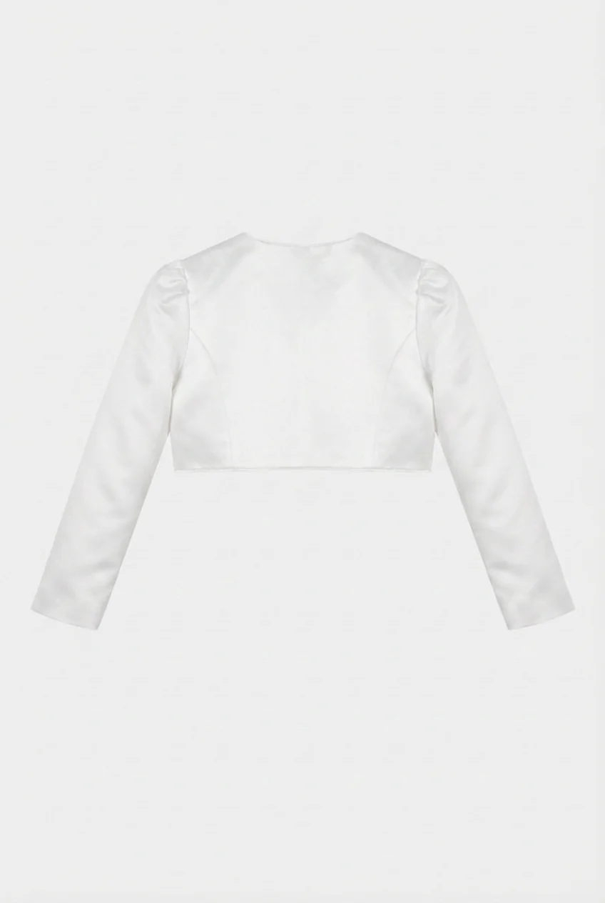 Babies & Girls Long Sleeves Bolero - White - Image 5