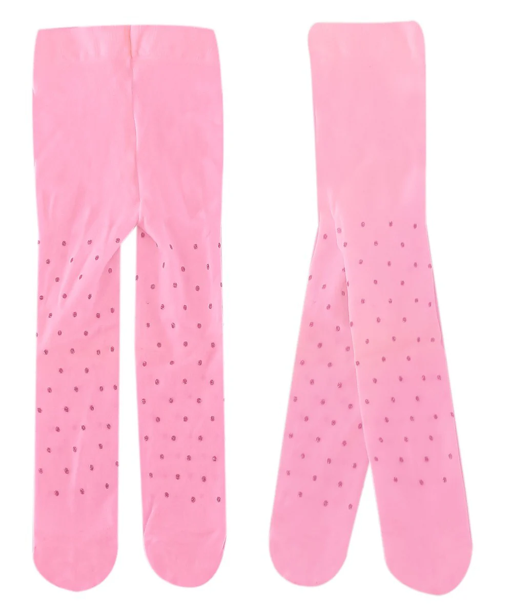 Baby Girls Microfiber Polka Dot Tight - Pink - Image 2