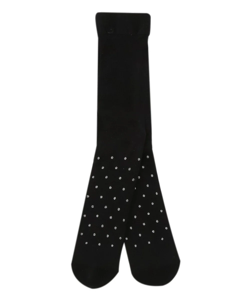 Baby Girls Microfiber Polka Dot Tight - Black - Image 3