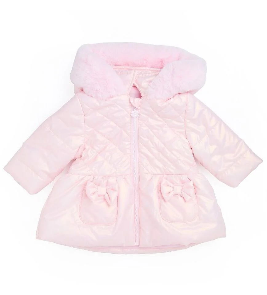 Baby & Girls' Quilted Hooded Puffer Coat - SASHA - Pink - Image 5