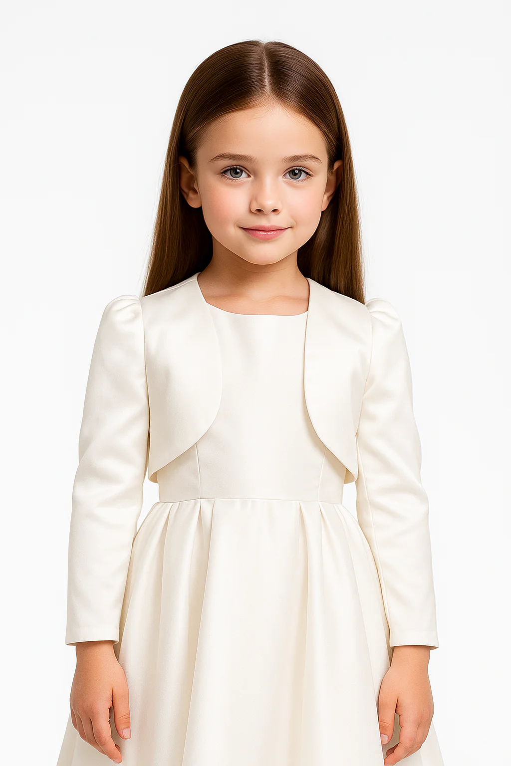 Baby & Girls Satin Bolero Jacket - GINA - Ivory