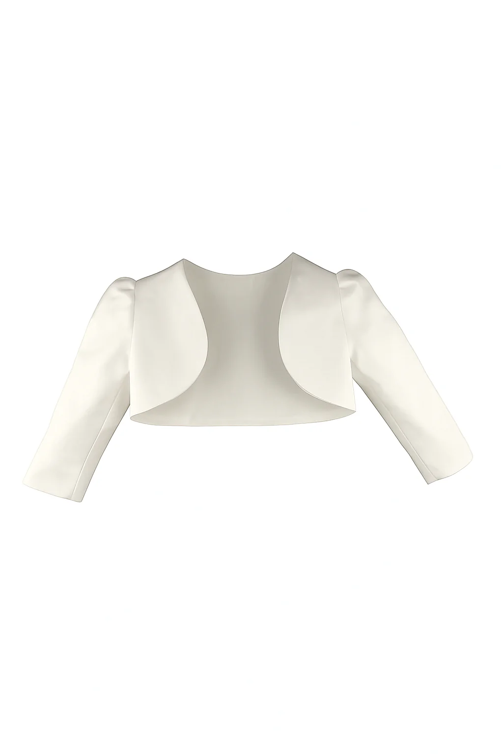 Baby & Girls Satin Bolero Jacket - GINA - Ivory - Image 3