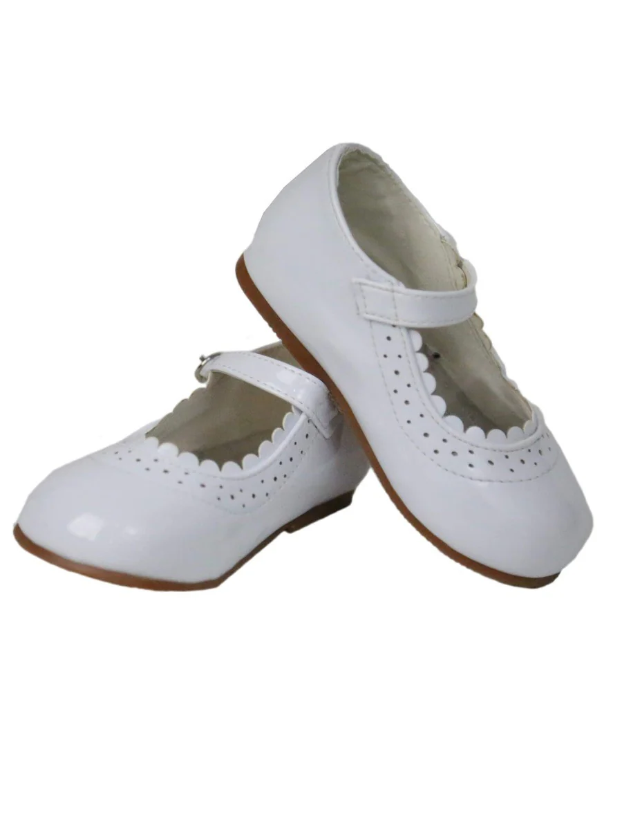 Girls Patent Mary Jane Shoes - White - Image 3