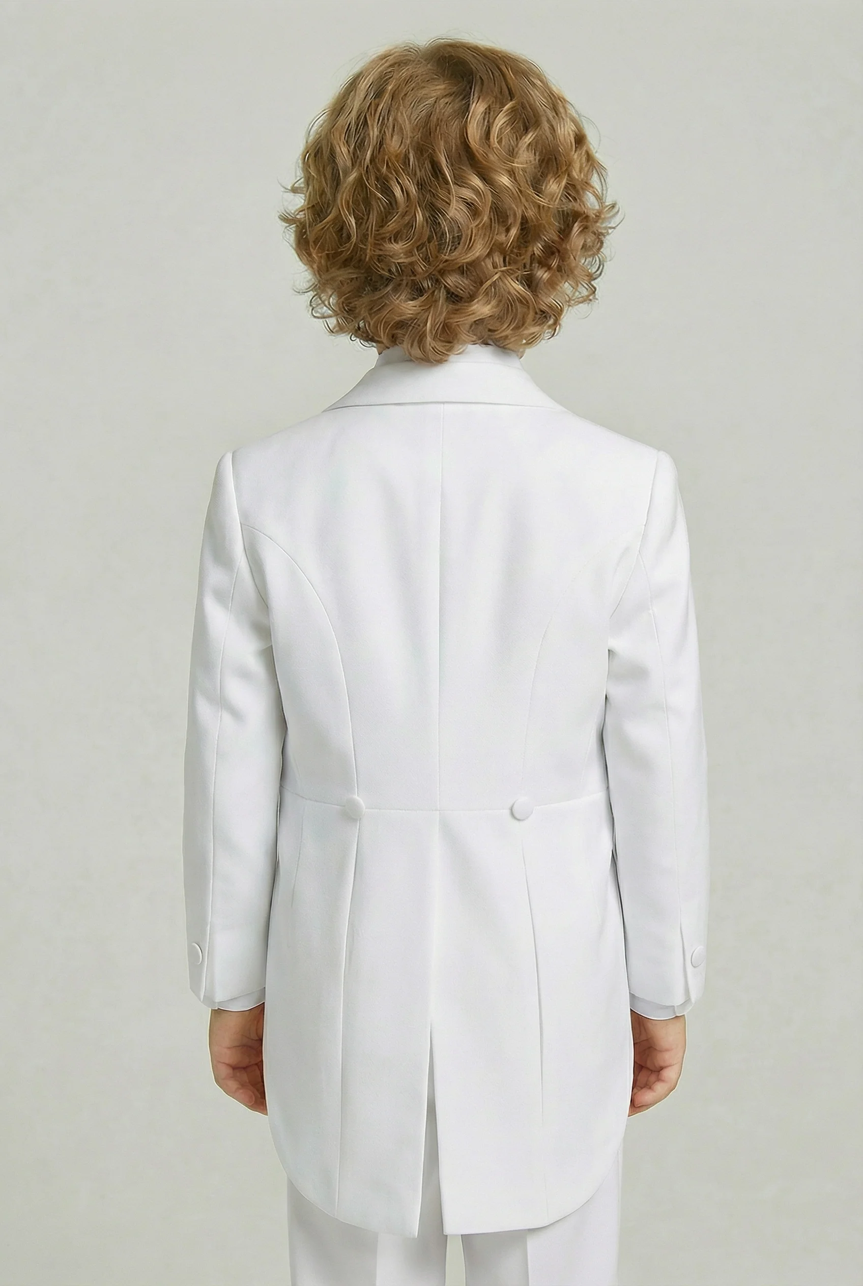 Boys Tuxedo Tail Suit - White - Image 2
