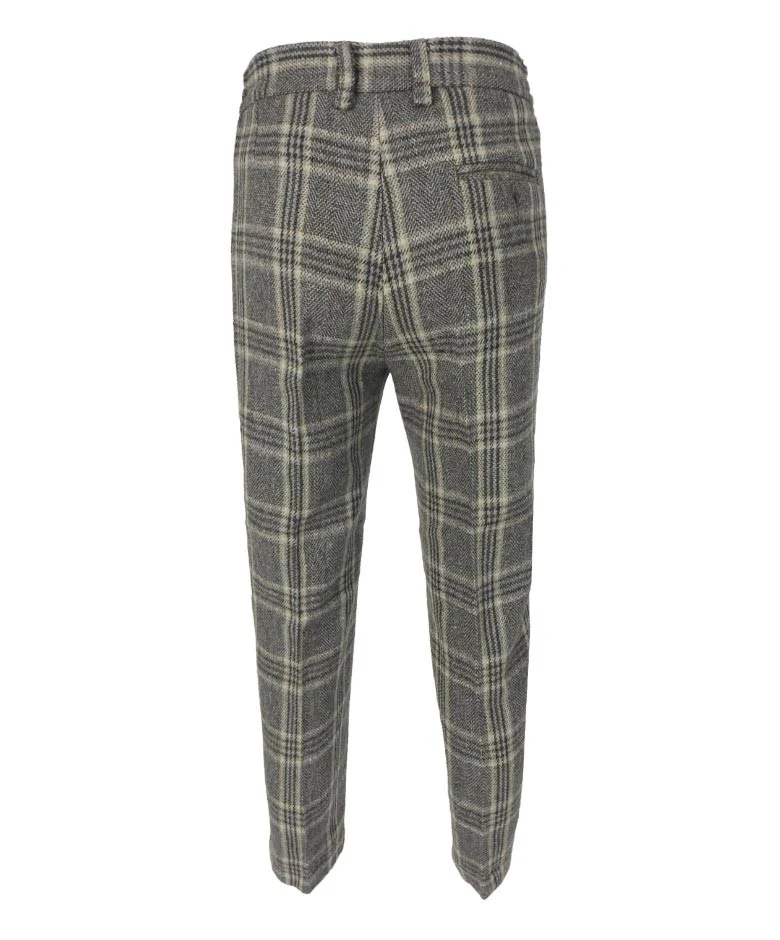 Boys Herringbone Tweed Check Suit with Elbow Patches - LUCAS - Brown - Image 9
