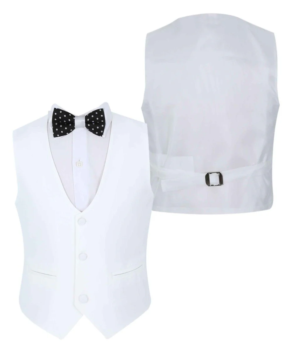 Boys Communion Patterned Slim Fit Suit - CHRISTOPHORUS - Ivory - Image 8