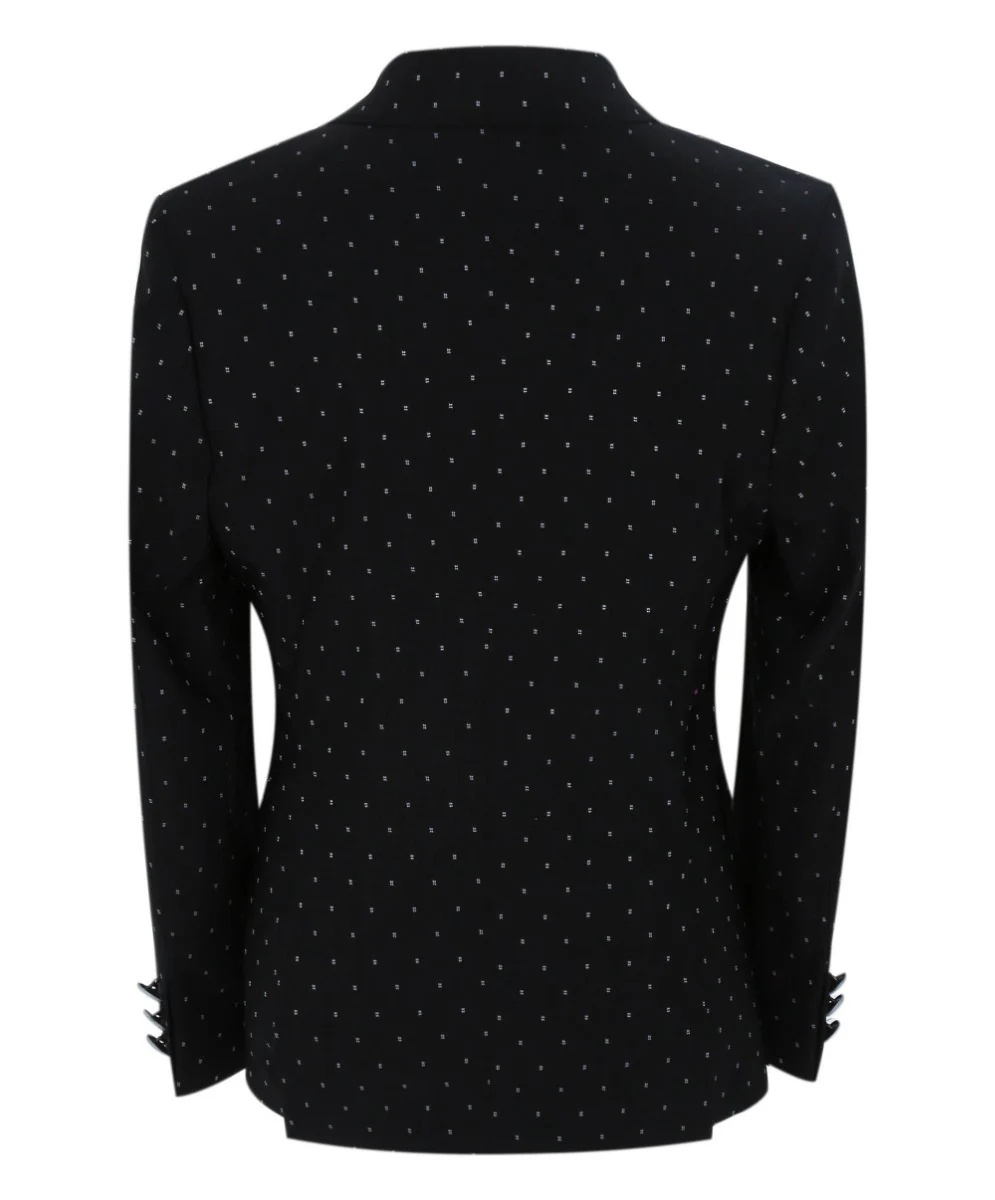 Boys Polka Dot Slim Fit Black Suit - Avagadro - Black - Image 5