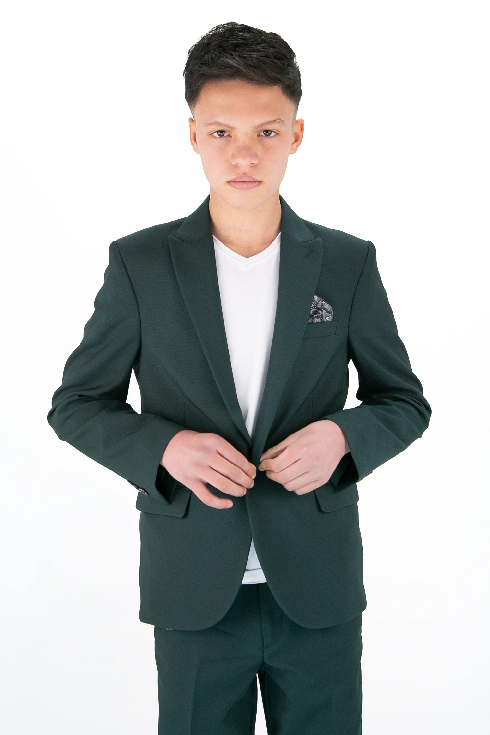 Boys’ 3-Piece Slim Fit Smart Casual Suit - Gofre - Green