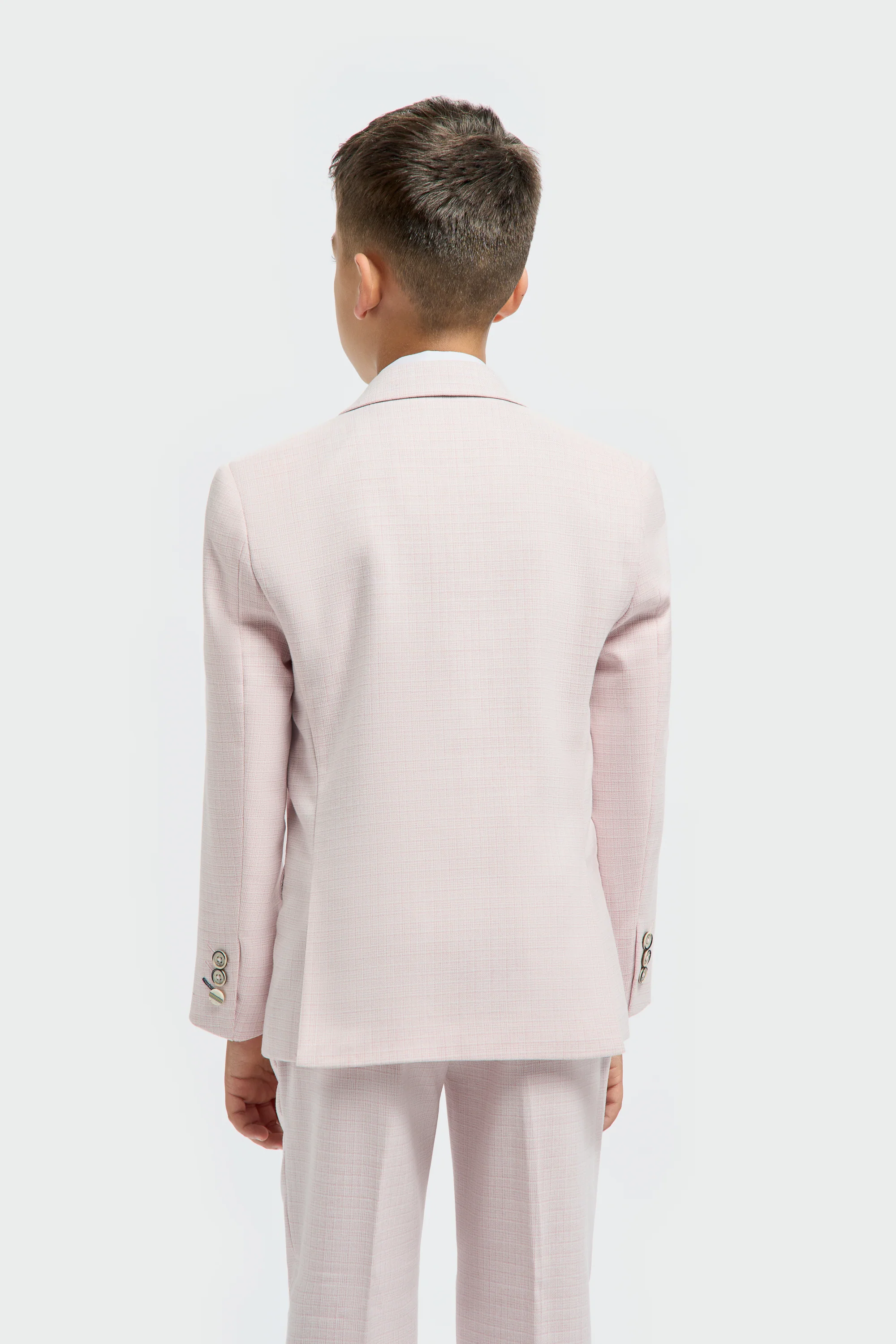 Boys’ 3-Piece Slim Fit Textured Formal Suit - Tropez - Mauve Pink - Image 3