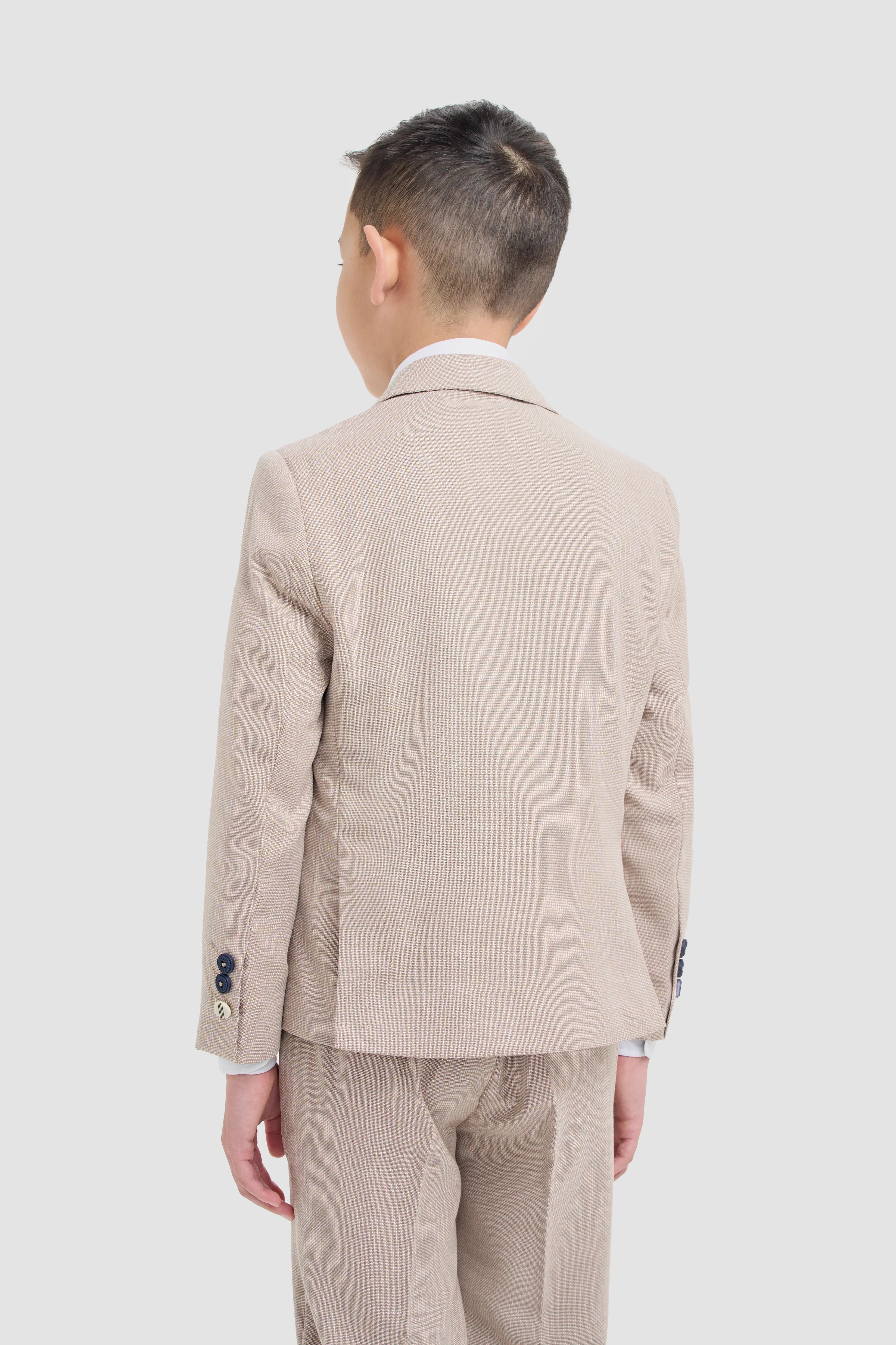Boys 3-Piece Textured Suit - Miami - Beige - Image 3