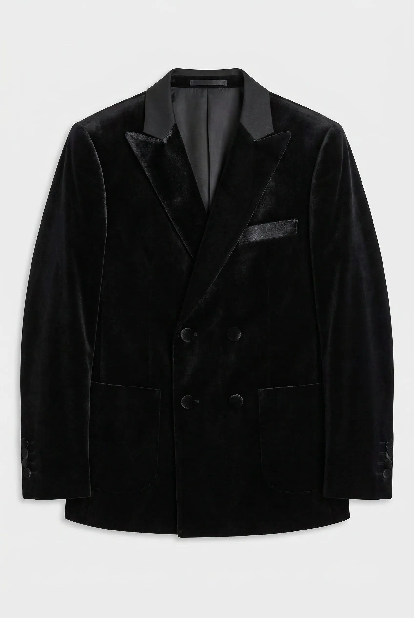 Boys 4-Piece Velvet Double Breasted Tuxedo Suit - Albert  Black - Image 9