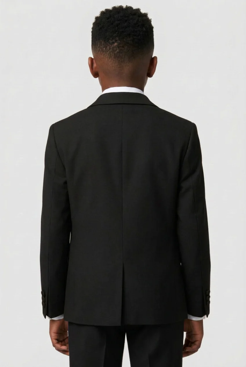 Boys' Black Tuxedo Suit with Cufflink Shirt - Image 4