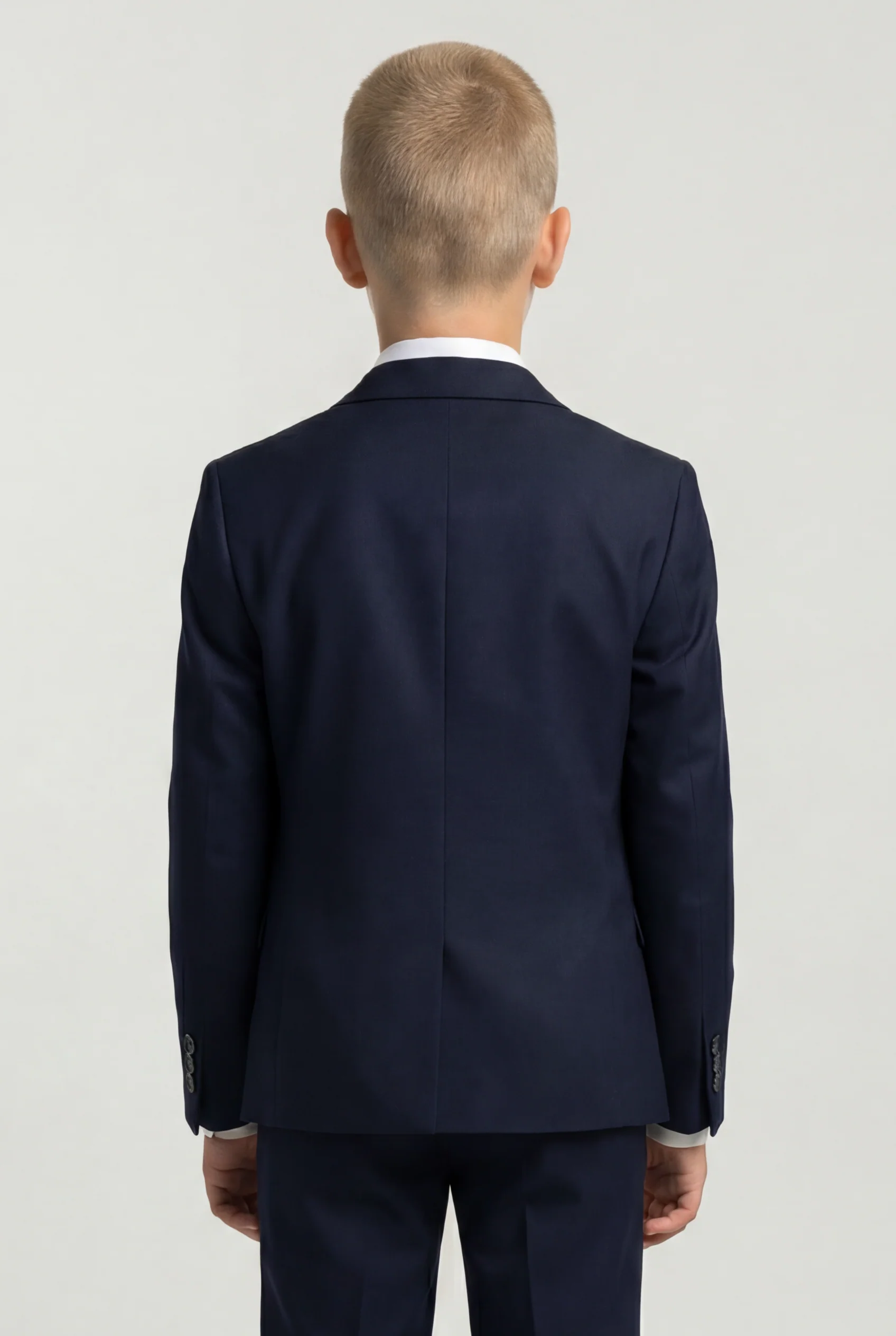 Boys 5-Piece Formal Prom Suit with Double Breasted Waistcoat - Navy - Image 2