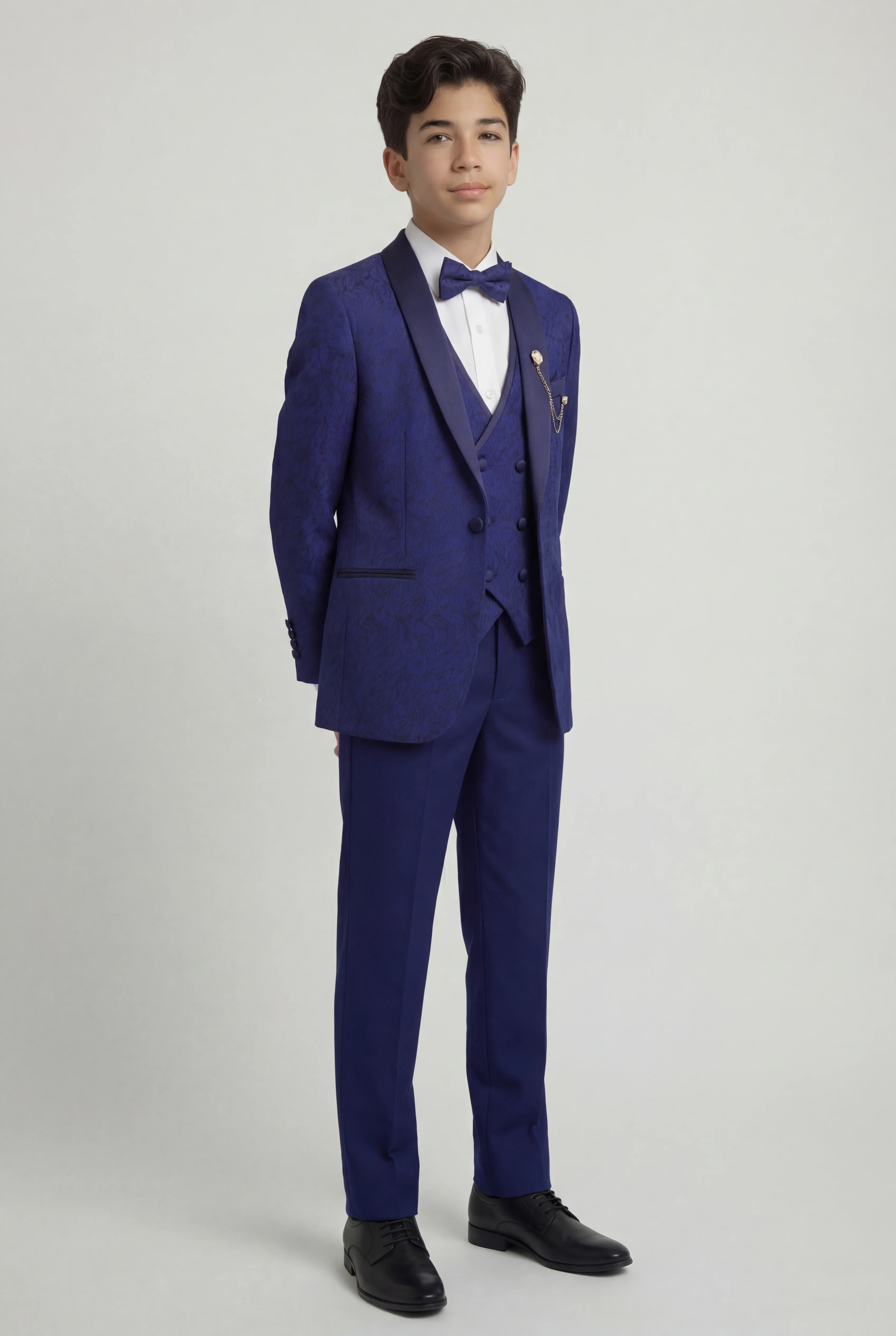 Boys 5-Piece Parliament Jacquard Tuxedo Suit - Image 3
