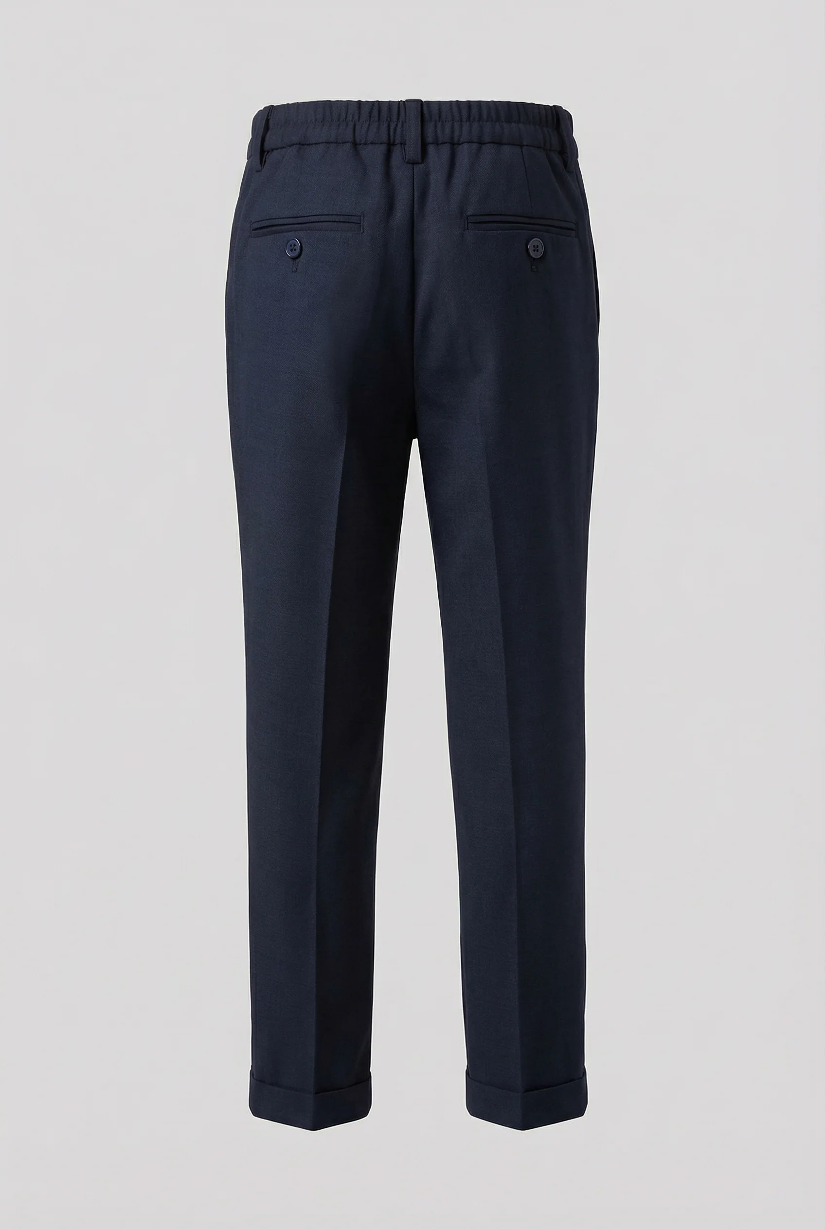 Boys 5-Piece Textured Weave Tailored Fit Suit - LORENZO - Navy Blue - Image 13
