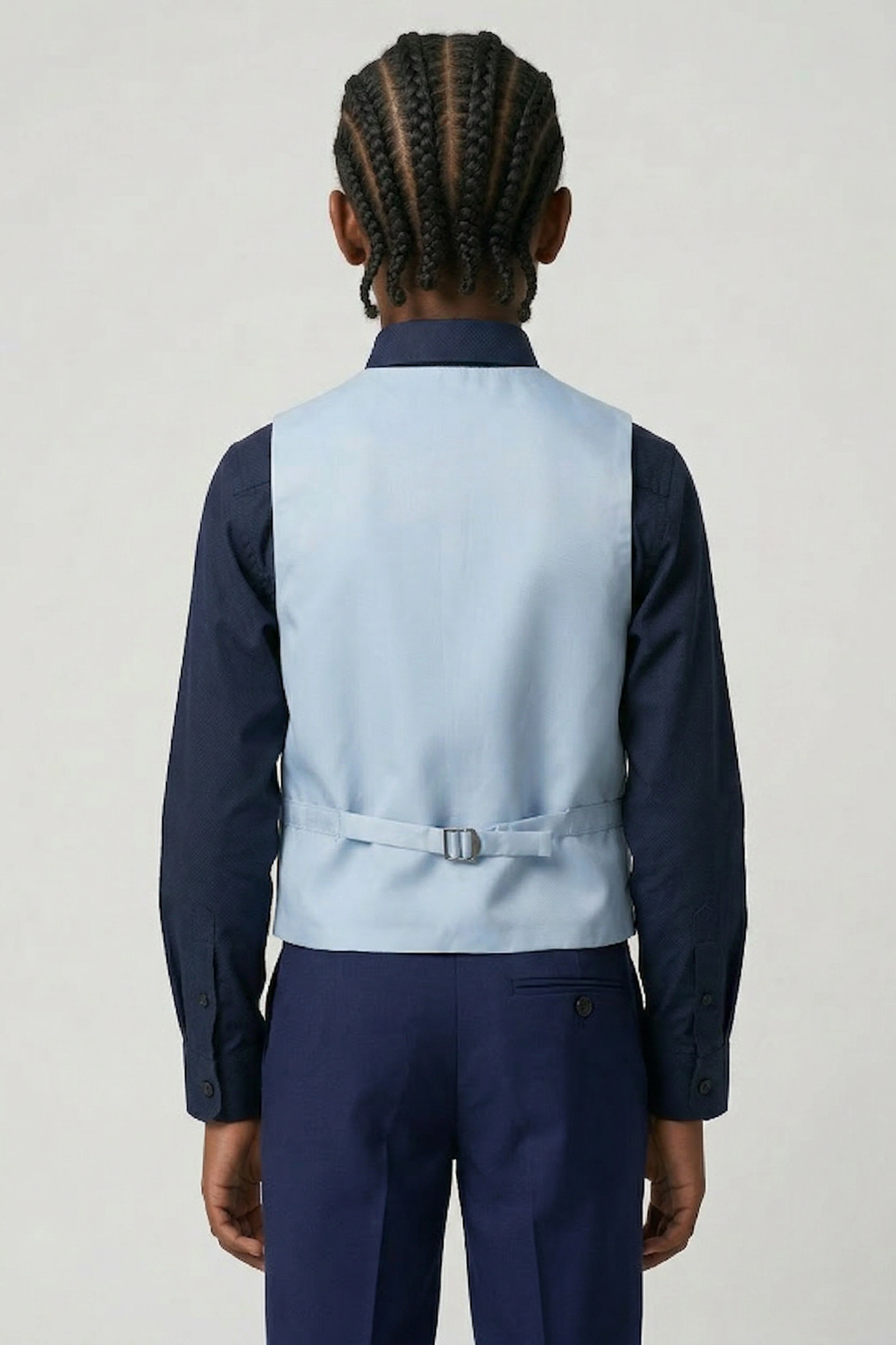 Boys’ 6-Piece Tuxedo Dinner Suit with Double Breasted Waistcoat - DAMATLIK - Blue - Image 4