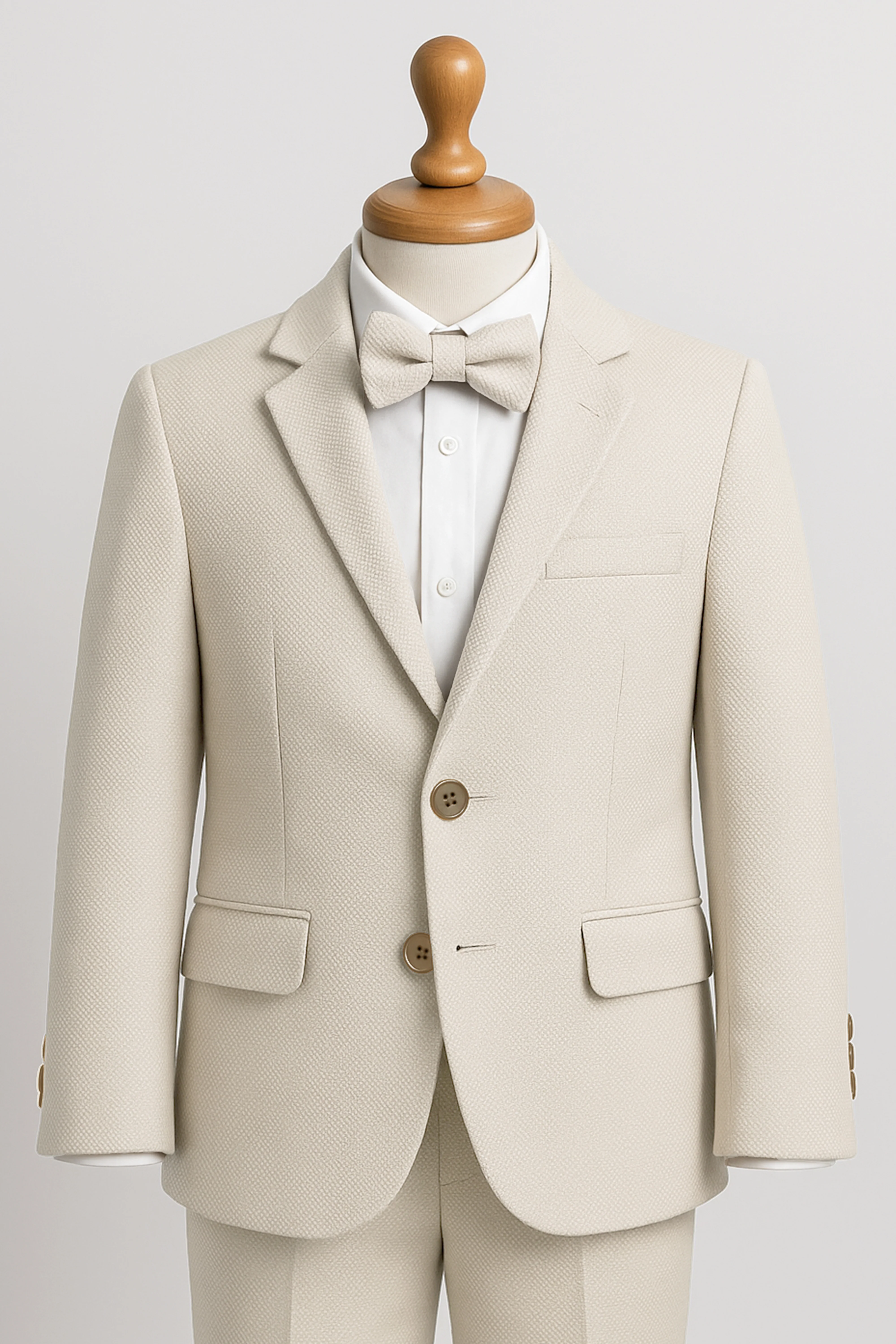 Boys’ 7-Piece Self-Patterned Formal Suit Set - Planet - Beige - Image 5