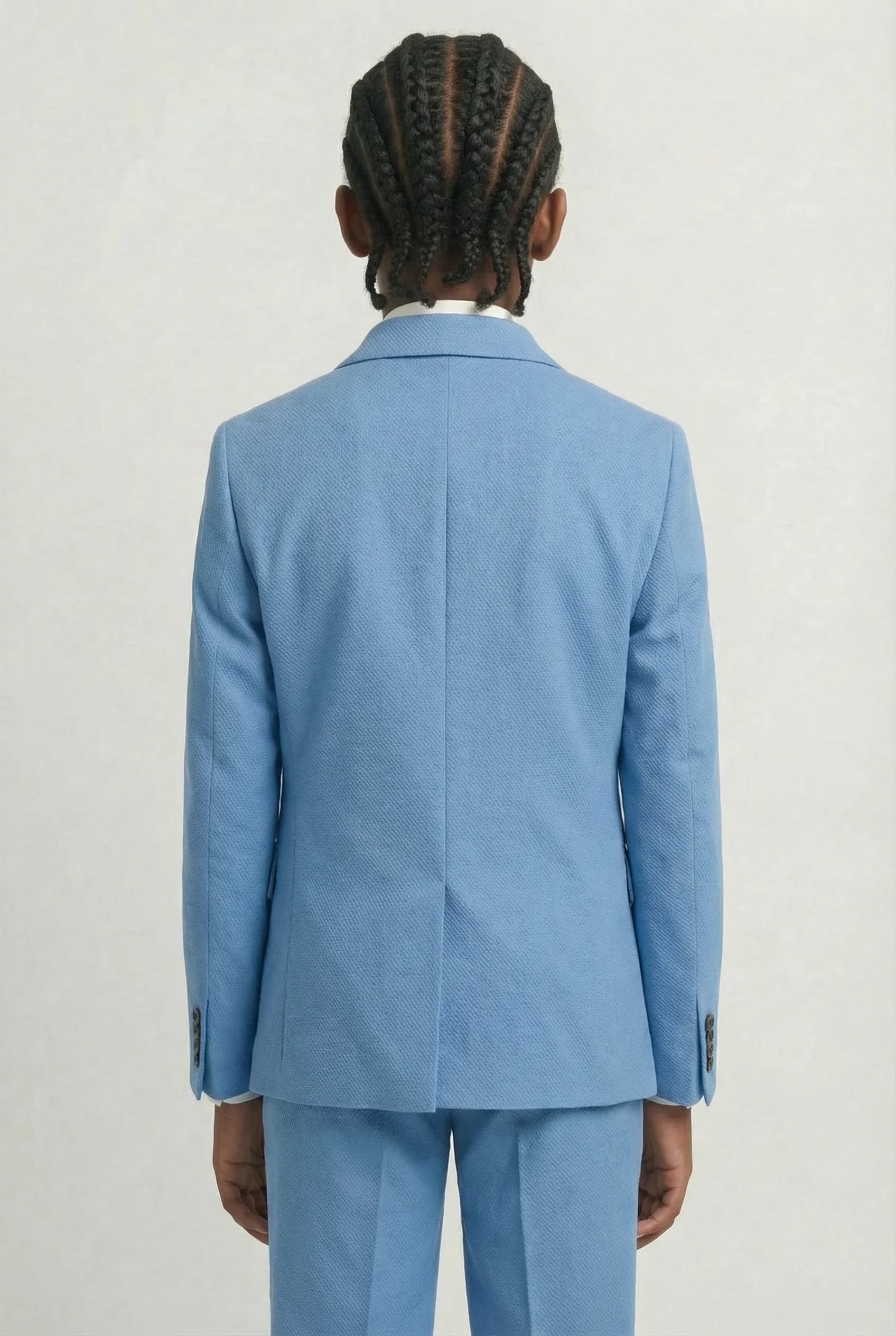 Boys’ 7-Piece Self-Patterned Formal Suit Set - Planet - Sky Blue - Image 3