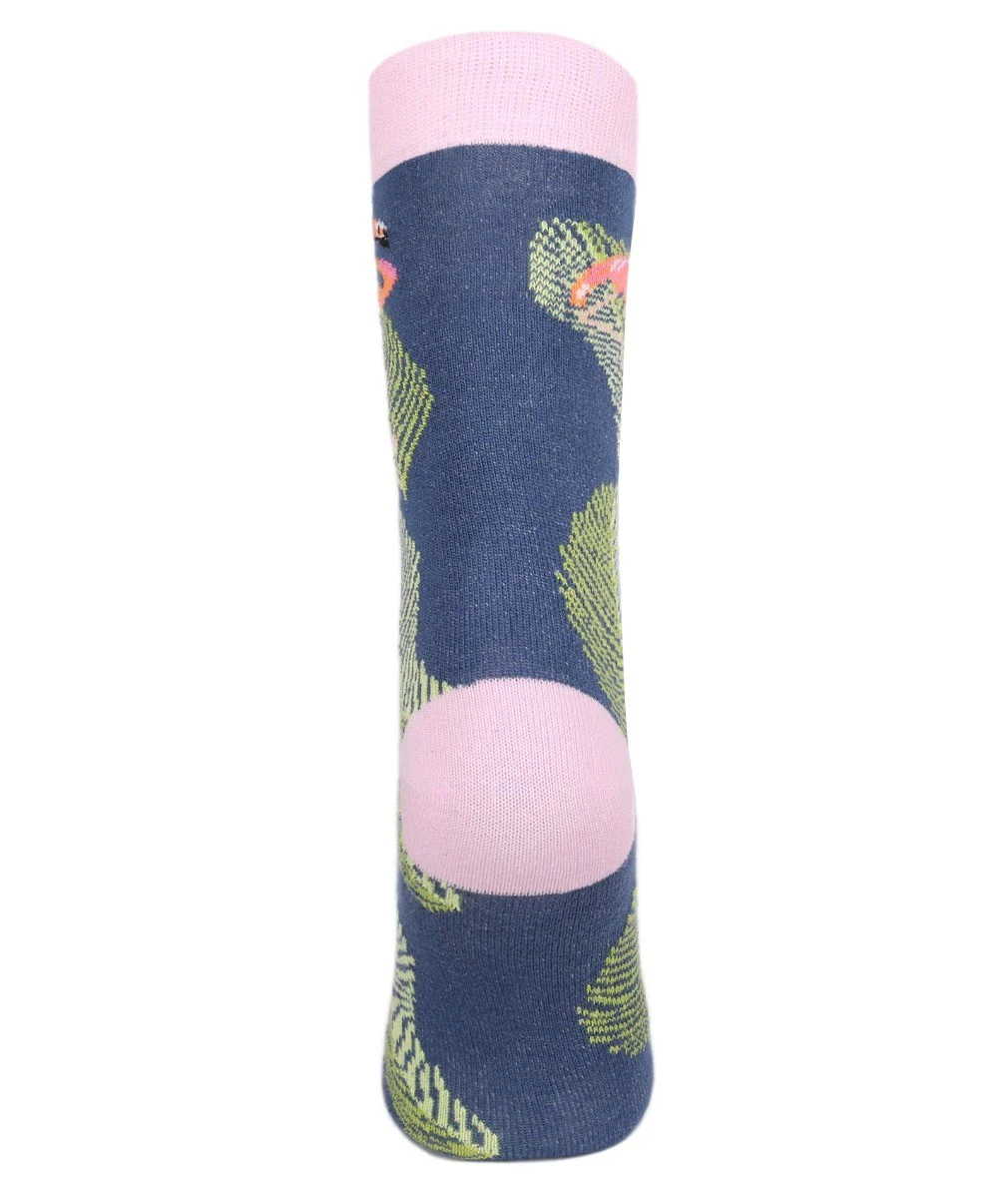 Unisex Kids Flamingo Socks- Novelty - Blue - Green - Pink - Image 4