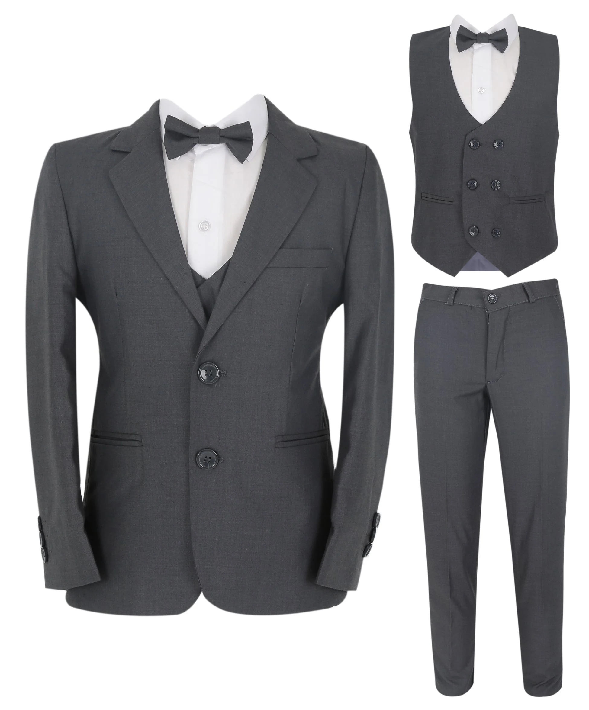 Boys Slim Fit 7 Piece Suit - DAVID D.GREY - Image 3