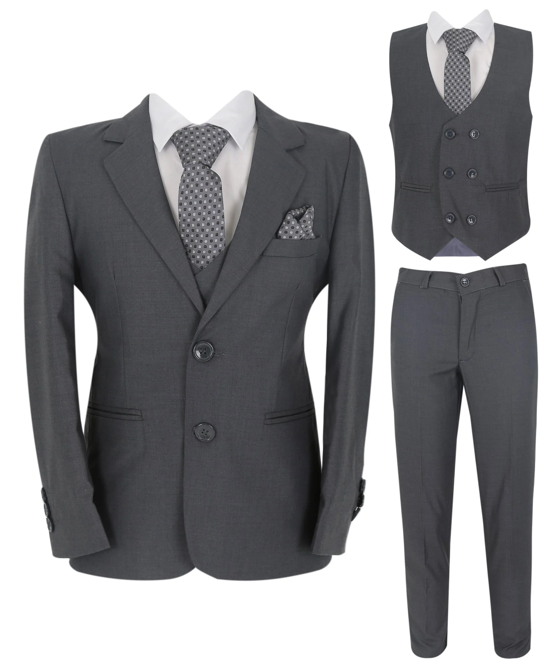 Boys Slim Fit 7 Piece Suit - DAVID D.GREY - Image 4