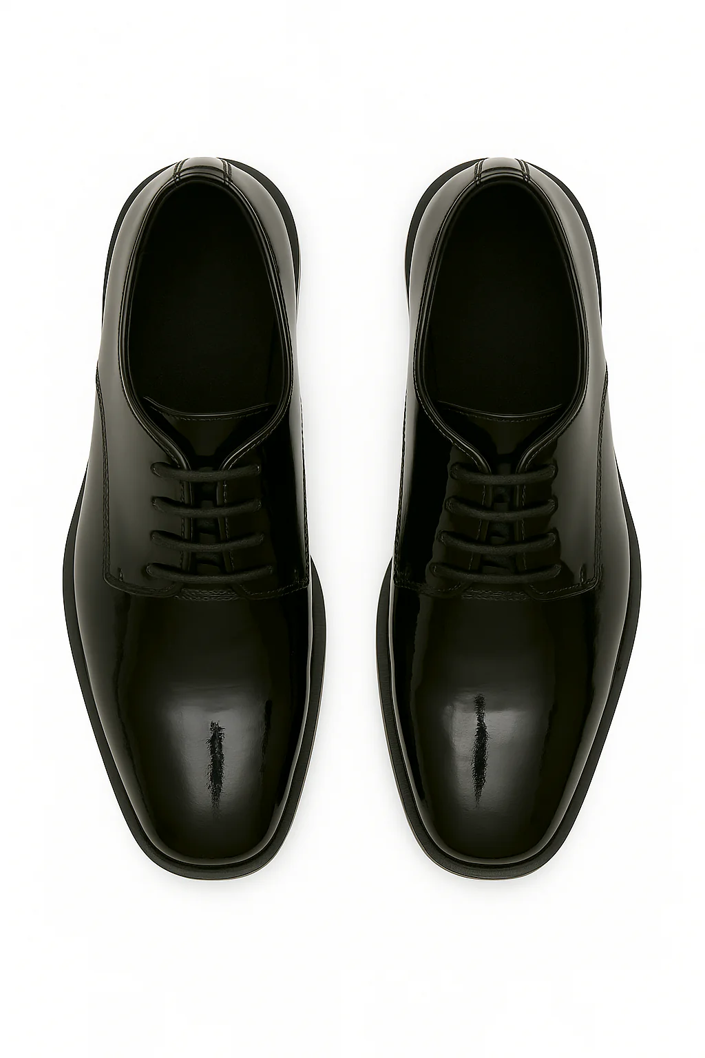 Boys’ Black Patent Lace- Up Oxford Dress Shoes - Jake - Black - Image 2