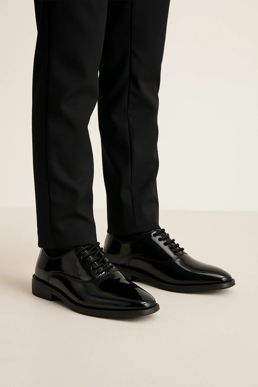 Boys’ Black Patent Lace- Up Oxford Dress Shoes - Jake - Black - Image 5