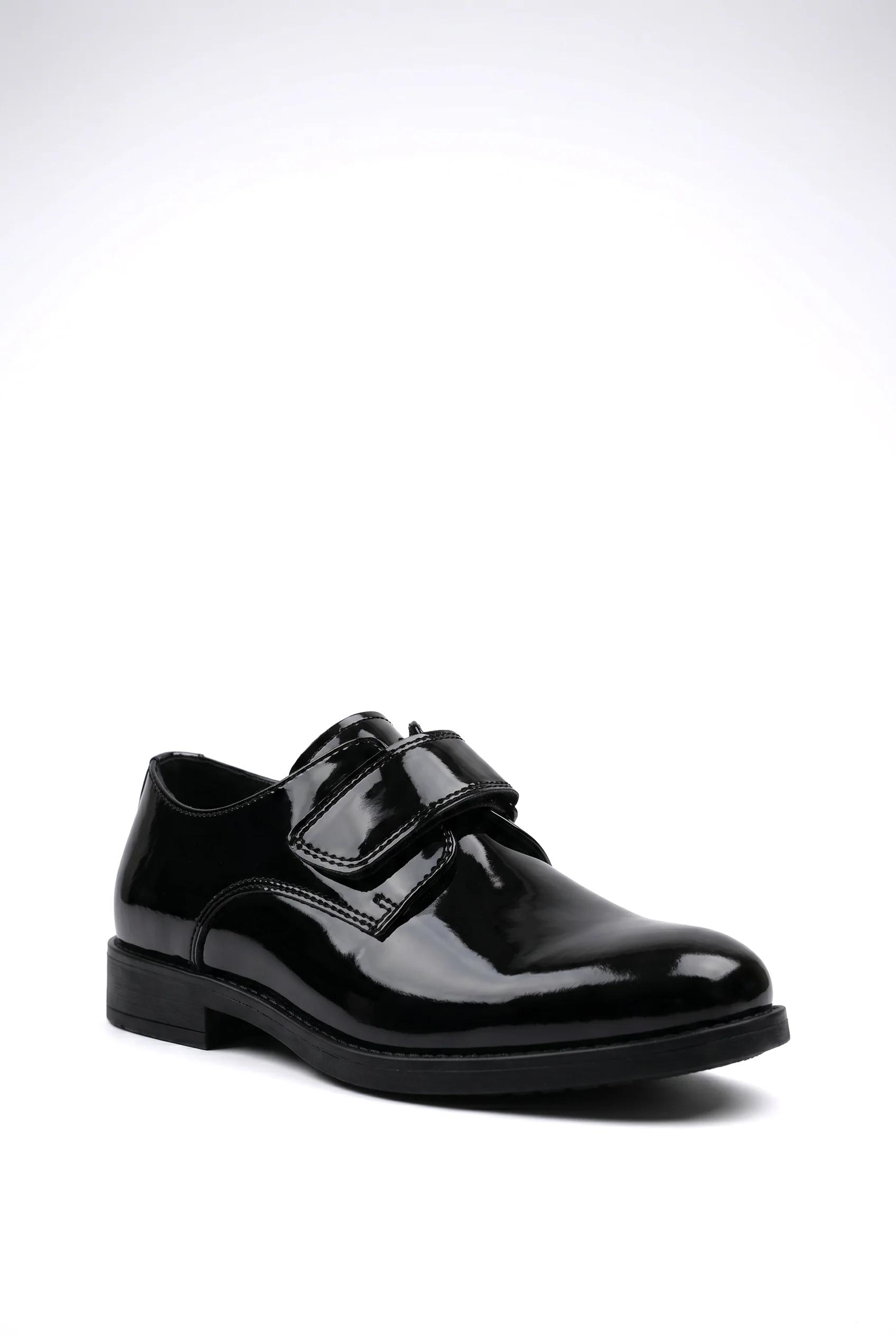 Boys Black Velcro Patent Dress shoes - MARCO - Black