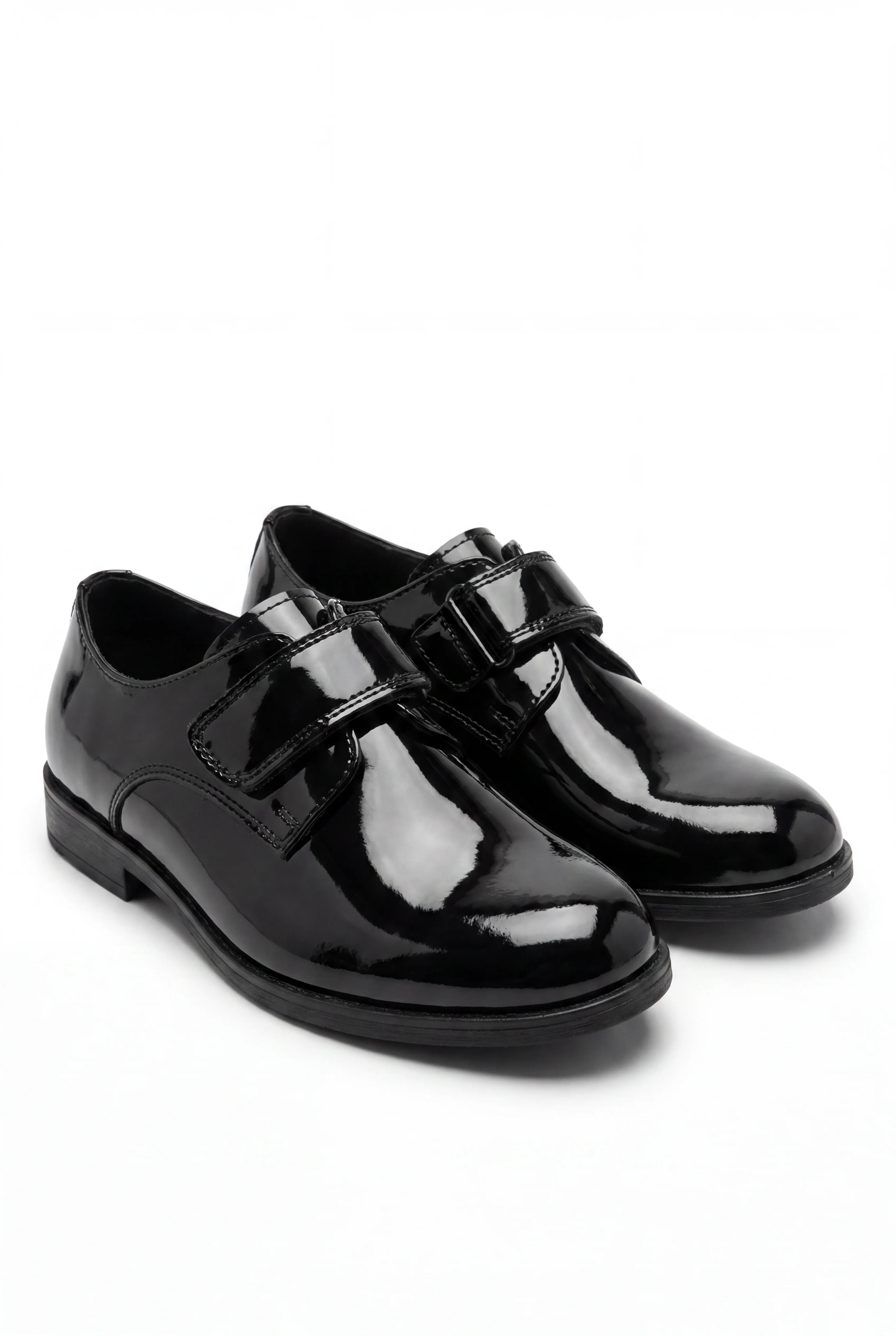 Boys Black Velcro Patent Dress shoes - MARCO - Black - Image 3