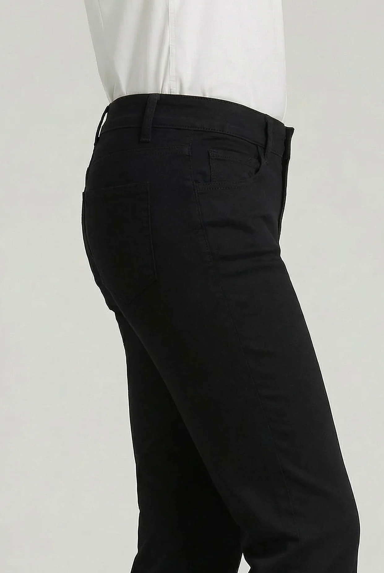 Boys Cotton Casual Stretch Chino Trousers – Black - Image 3