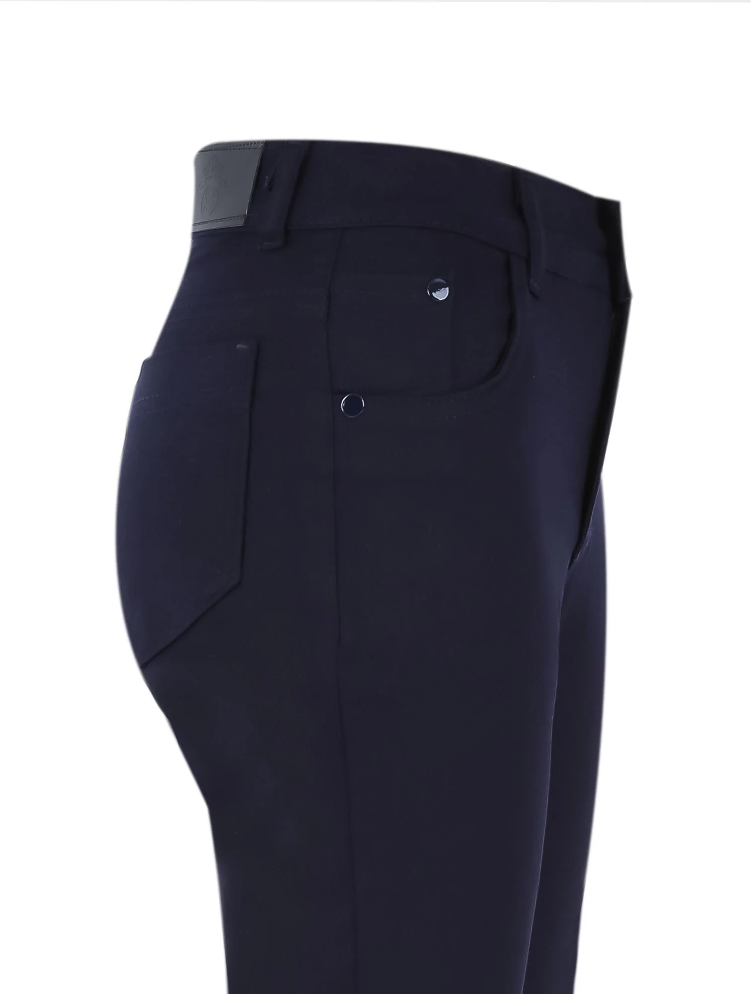 Boys Cotton Navy Casual Stretch Chino Trousers - Image 7