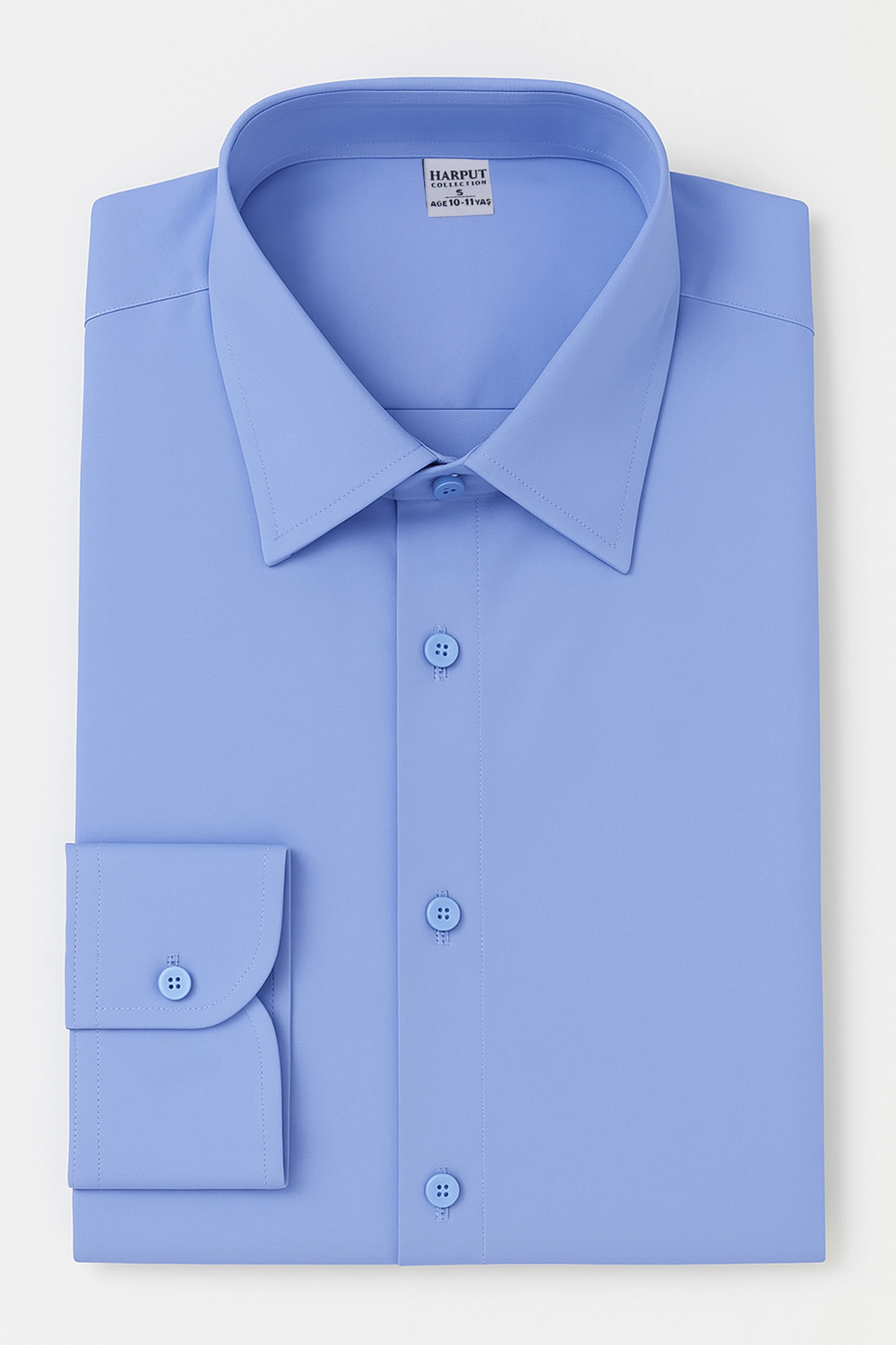 Boys Cotton Classic Collar Dress Shirt - Harput - Blue - Image 5